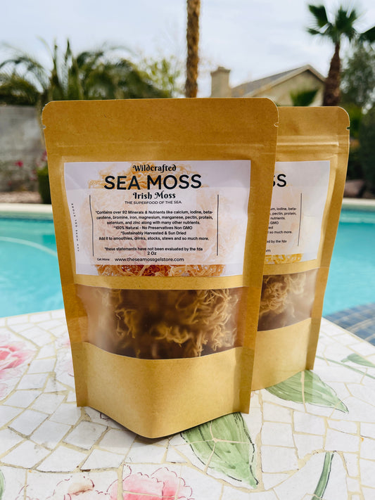 Raw Wildcrafted Sea Moss | 100% Natural Organic | Boost Immunity, Digestion, Metabolism, Collagen Thyroid | Sea Moss from St. Lucia